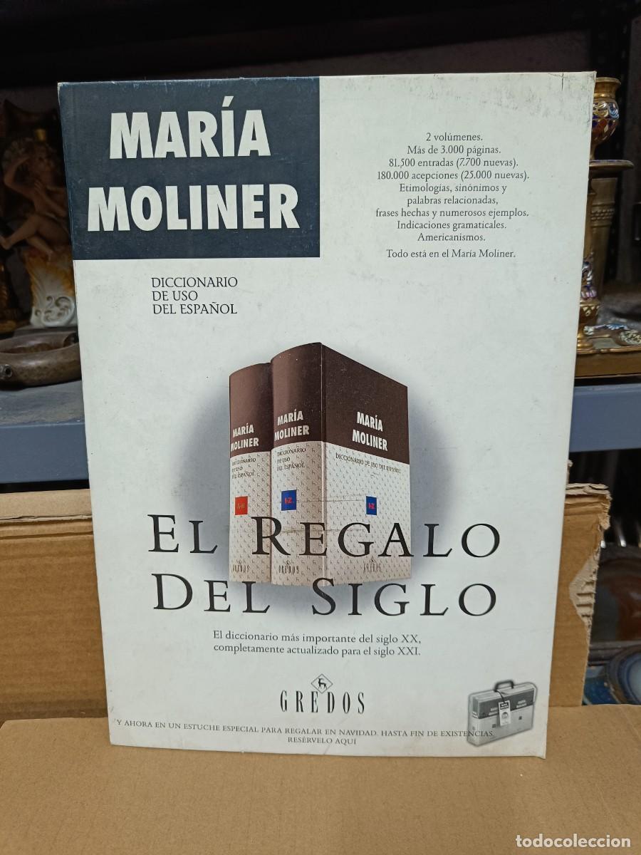 Carteles publicitarios: ANTIGUO CARTEL EXPOSITOR, PUBLICIDAD DICCIONARIO USO ESPA&Ntilde;OL MARIA MOLINER, CARTON -P4