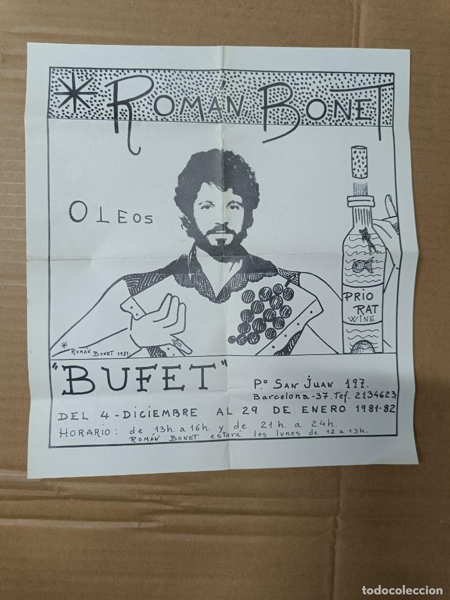 Carteles publicitarios: ANTIGUO CARTEL DOBLE PUBLICITARIO DE ARTE, OLEOS ROMAN BONET 1981 - 1982 BUFET PRIORAT BARCELONA P25