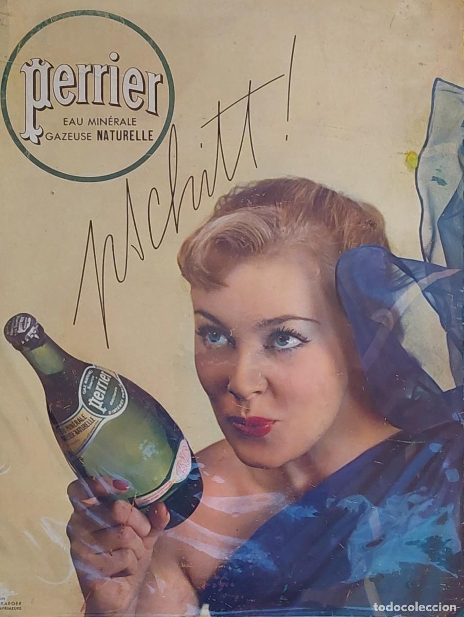 Carteles publicitarios: ANTIGUO CARTEL ESPOSITOR FRANCES DE AGUA MINERAL ( PERRIER ) DE LOS 40