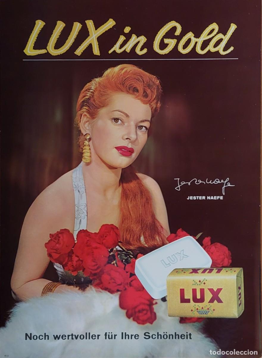 Carteles publicitarios: ANTIGUO CARTEL ALEMAN EXPOSITOR DE JABON ( LUX IN GOLD ) del 1950 DE UNILIBER