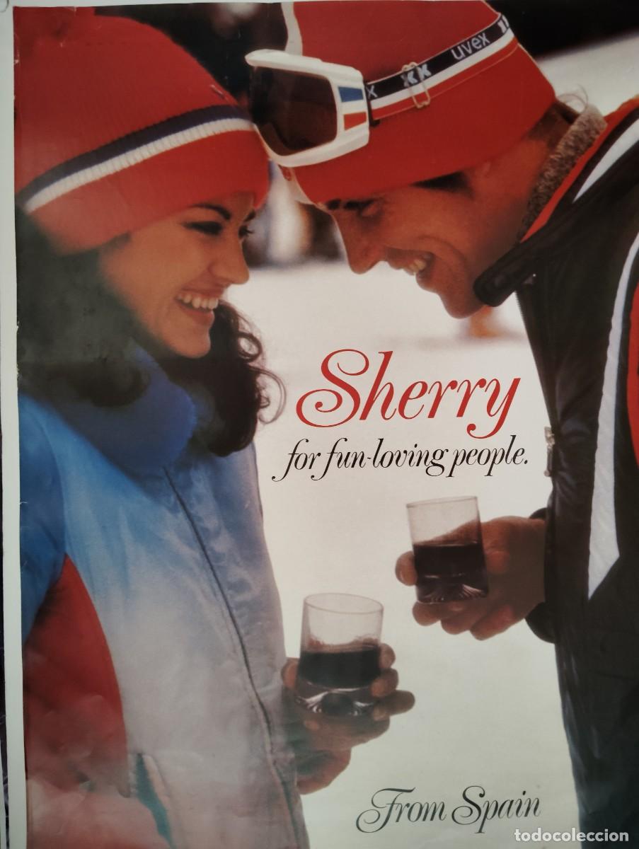 Carteles publicitarios: CARTEL SHERRY A&Ntilde;OS 70..EL ENVIO CERTIFICADO ESTA INCLUIDO.
