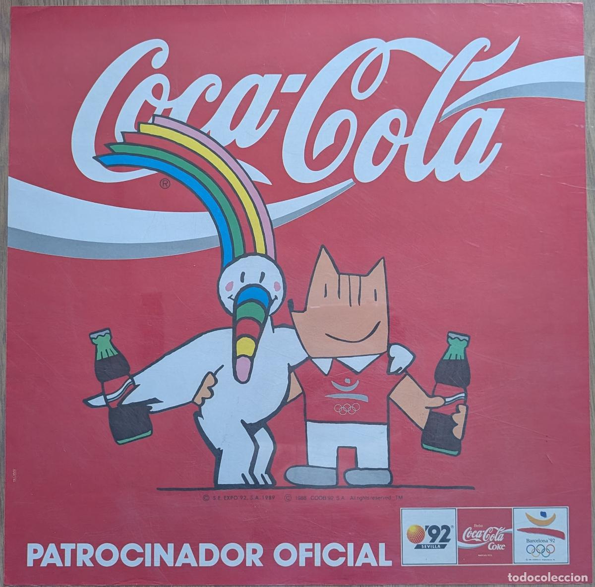 Carteles publicitarios: Poster cabinas - Curro y Cobi - Javier Mariscal - Coca-Cola (1992)