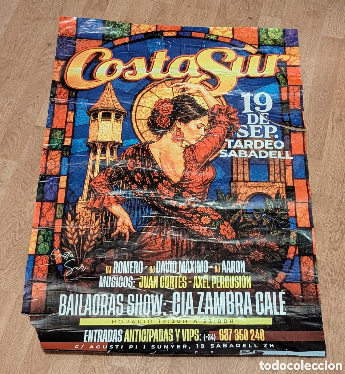 Carteles publicitarios: Cartel Promocional Discoteca CostaSur Rumba. Flamenco,