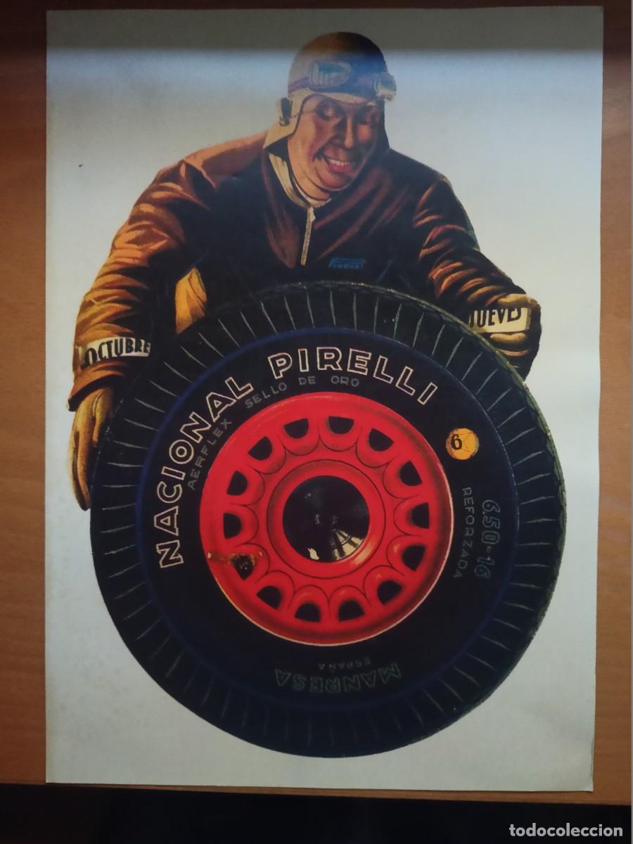 Carteles publicitarios: CARTEL PUBLICITARIO DE NACIONAL PIRELLI-AERFLEX SELLO DE ORO-MANRESA DE CARTULINA DE 41 X 29