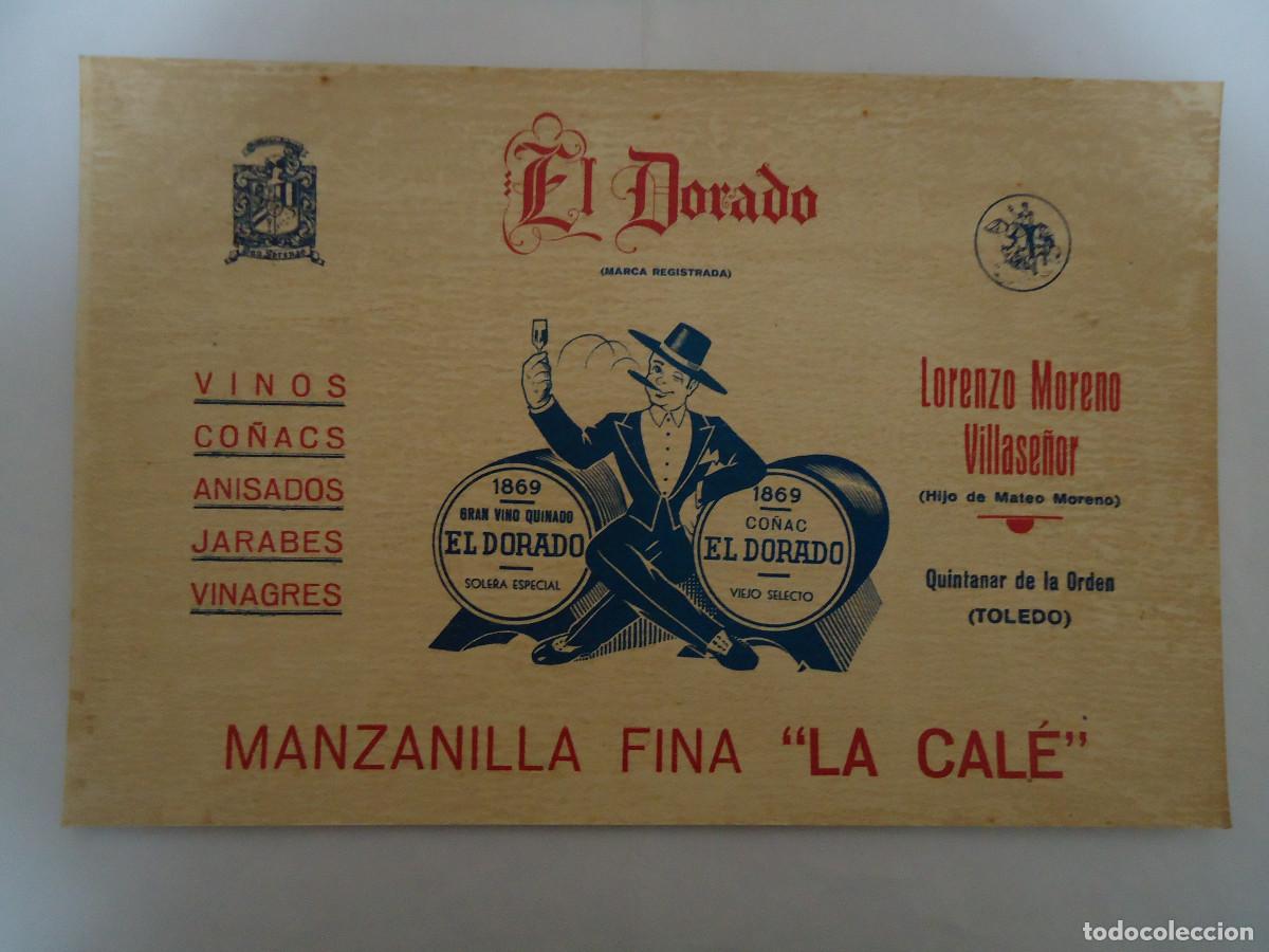 Werbeplakate: CARTEL EN CARTON DE MANZANILLA FINA LA CALE. Y CO&Ntilde;AC EL DORADO. PP -12