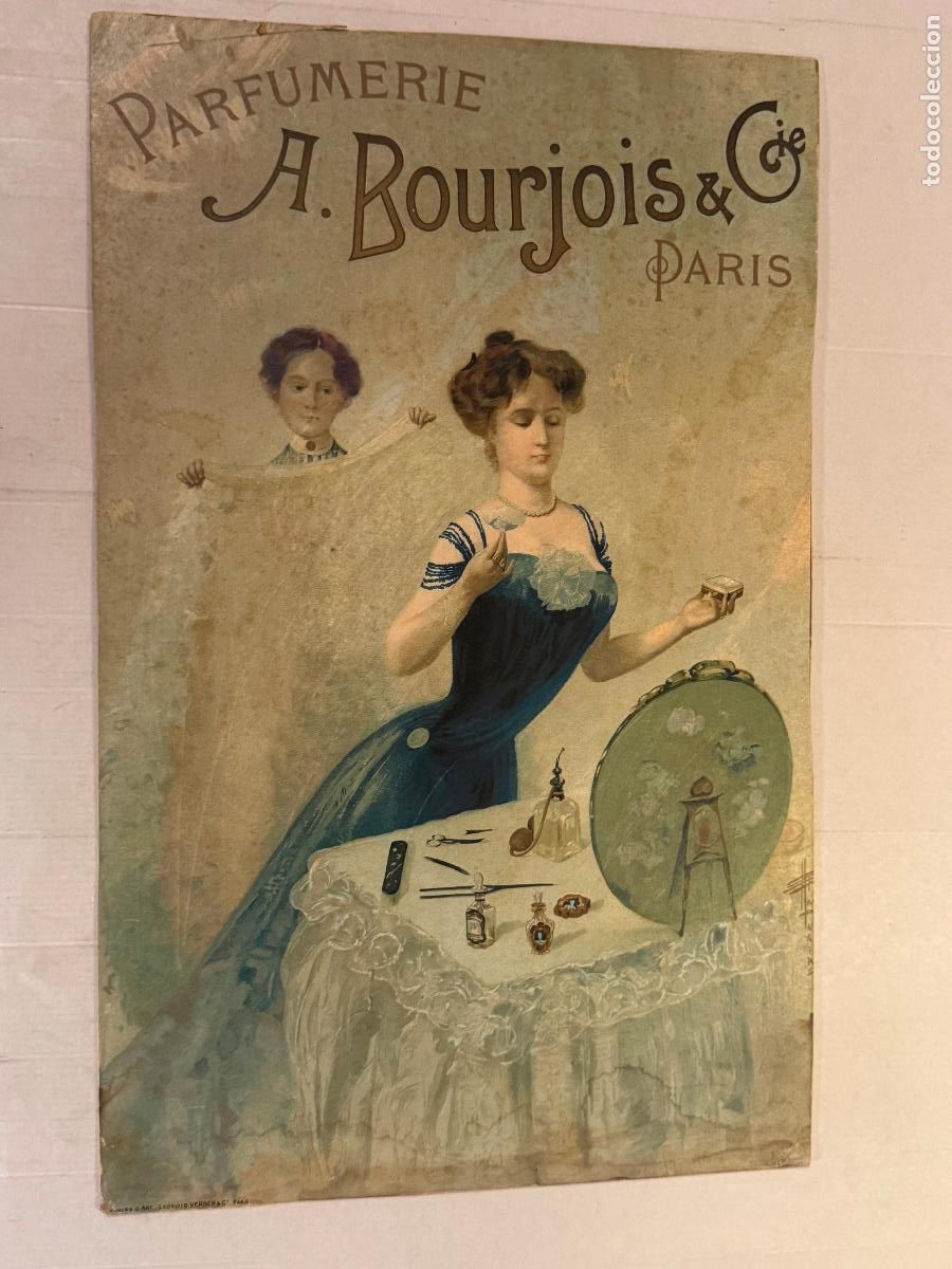 Carteles publicitarios: PERFUMERIA - PARFUMERIE A. BOURJOIS & CIE PARIS - CARTEL ANTIGUO - PUBLICIDAD -VER FOTOS