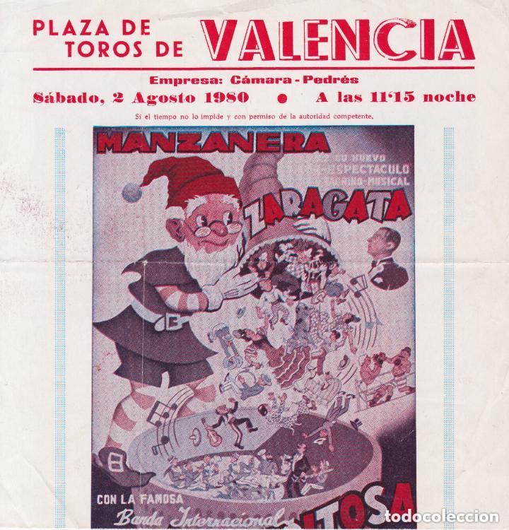 Carteles publicitarios: CARTEL PLAZA DE TOROS DE VALENCIA &ndash; 2 AGOSTO 1980 &ndash; 30 ARTISTAS EN EL RUEDO