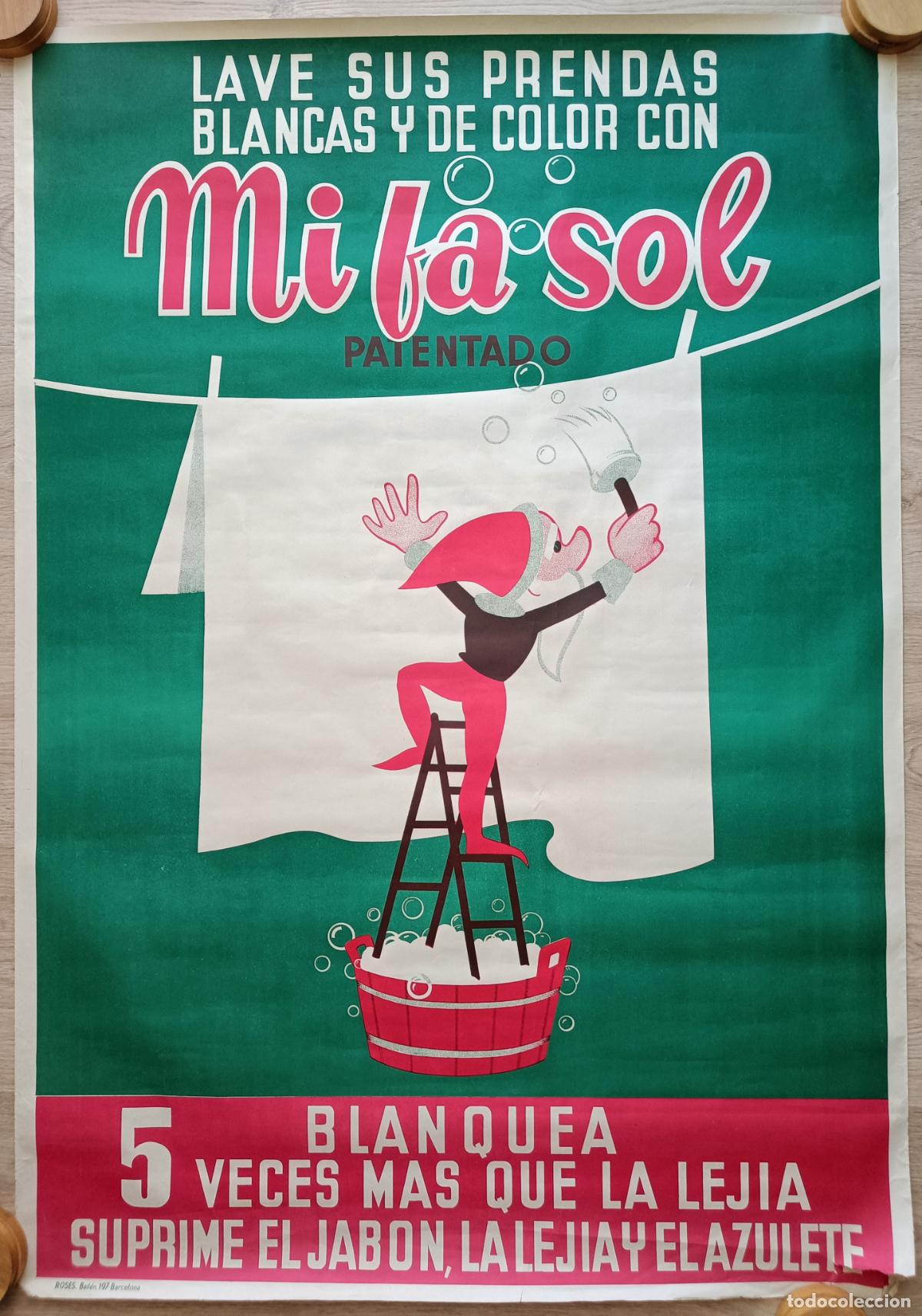 Carteles publicitarios: CARTEL PUBLICIDAD MI FA SOL MIFASOL LAVE SUS PRENDAS BLANQUEADOR CPU26