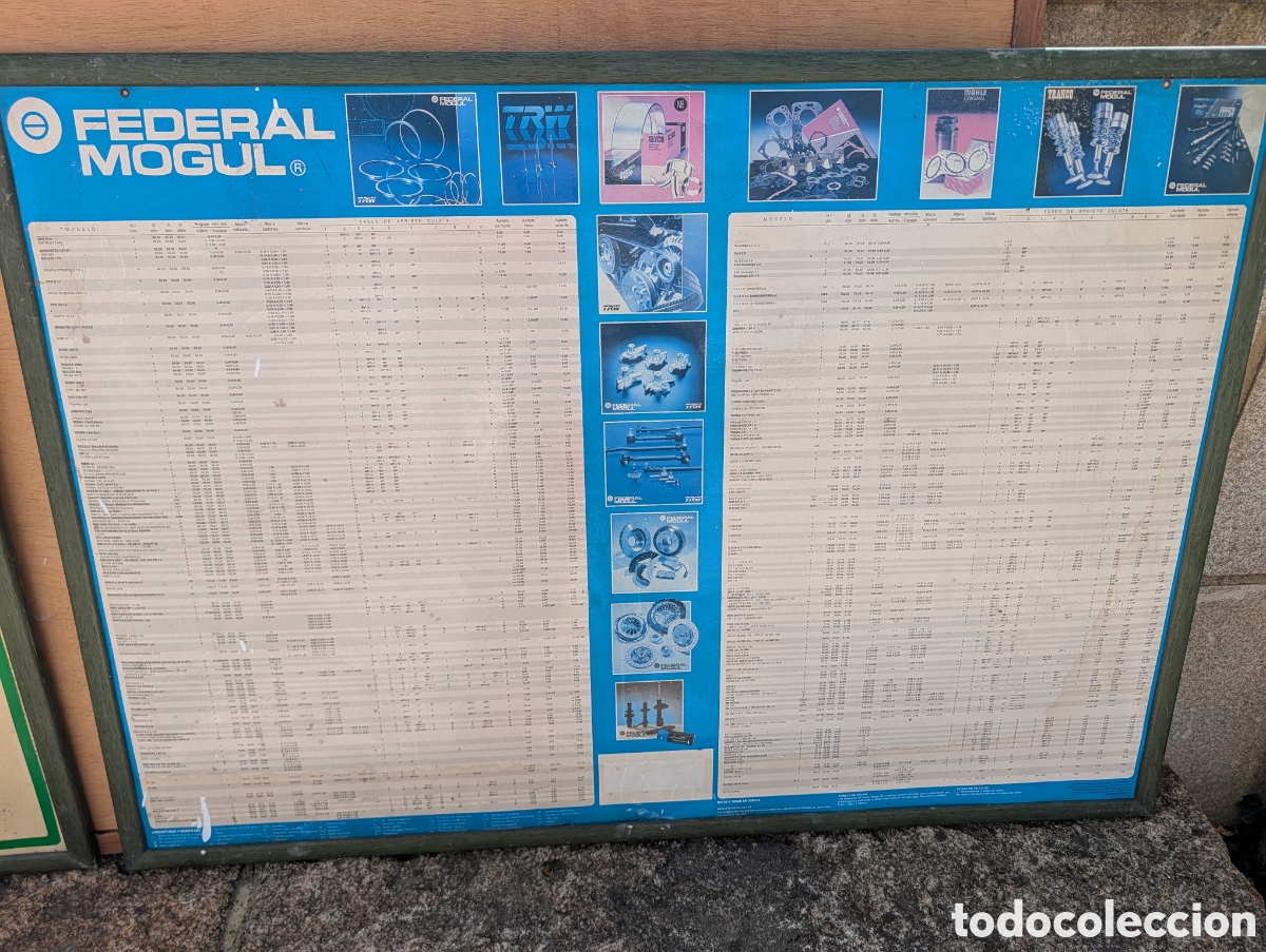 Carteles publicitarios: Antiguo cartel publicitario enmarcado de taller mec&aacute;nico / repuestos de la reconocida marca Federal