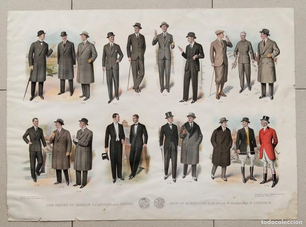 Carteles publicitarios: Cartel o l&aacute;mina publicitario original de sastrer&iacute;a masculina, Minister &Co. Londres 1928-29