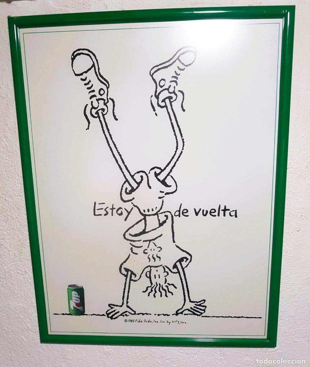 Carteles publicitarios: CARTEL VINTAGE ORIGINAL ENMARCADO 7UP FIDO DIDO