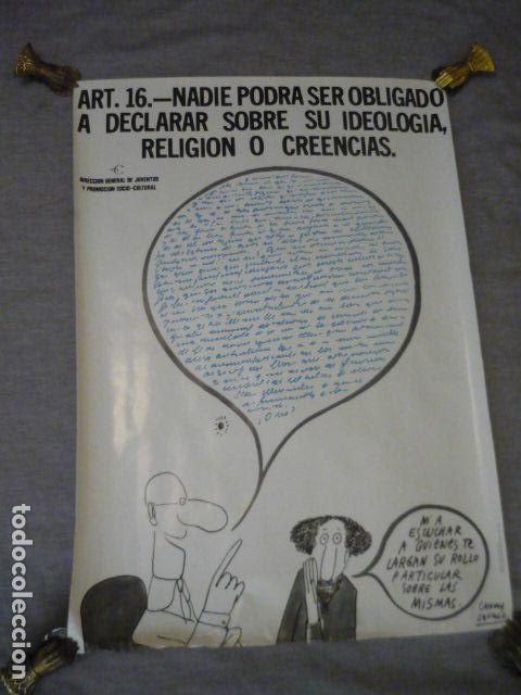 Carteles publicitarios: CARTEL DIRECCION GRAL JUVENTUD PROMOCION SOCIAL ARTICULO 16 CONSTITUCION CHUMY CHUMEZ 1981