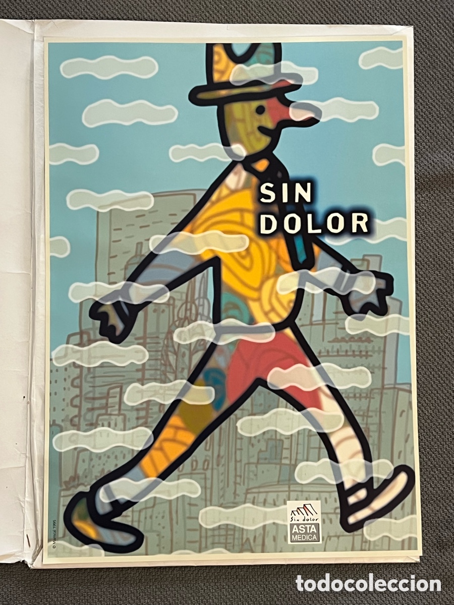 Carteles publicitarios: MARISCAL, SIN DOLOR, Lamina o serigraf&iacute;a. Para Laboratorios ASTA M&Eacute;DICA.. 1995 (41 x 58)