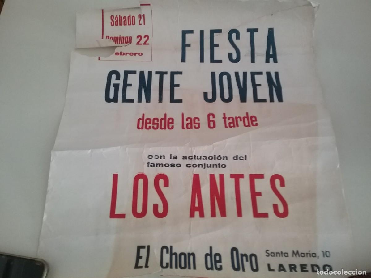 Carteles publicitarios: Cartel publicidad Fiesta gente joven con el grupo Los Antes ,discoteca El Chon de Oro Laredo