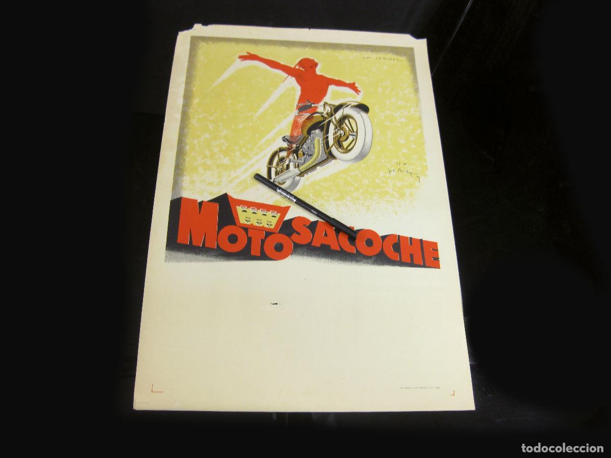 Carteles publicitarios: ANTIGUO CARTEL PUBLICITARIO DE MOTOCICLETAS MOTOSACOCHE. CHARLES LEMMEL. JOE BRIDGE 1929