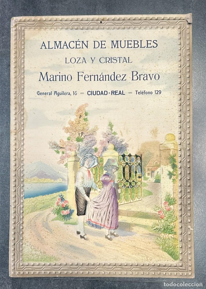 Carteles publicitarios: CARTEL EN CARTON TROQUELADO Y COLOREADO ALMACEN MUEBLES MARINO FERNANDEZ CIUDAD REAL 49 X 34 CMS.