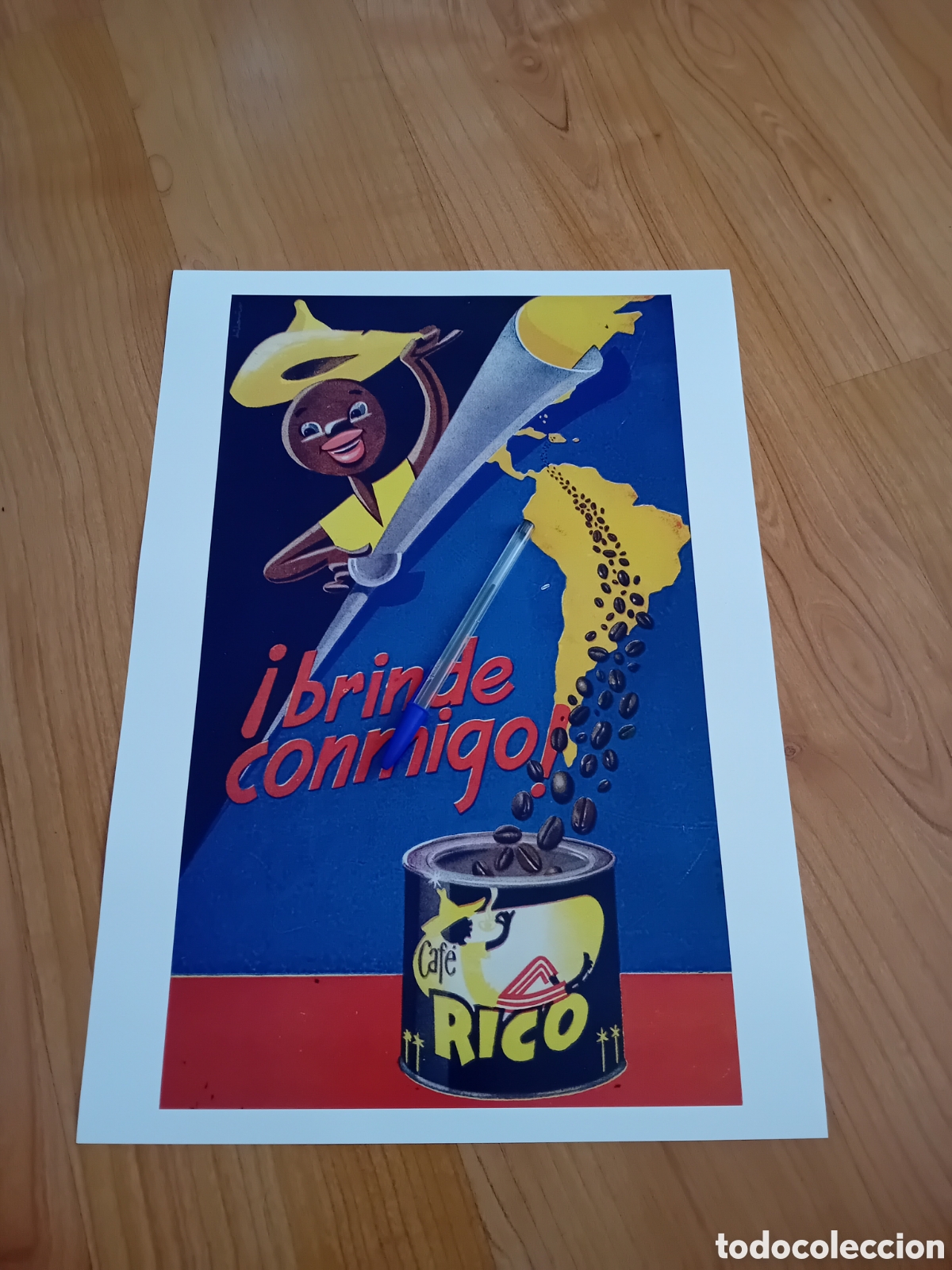 Carteles publicitarios: LAMINA 32X45CMS REPRODUCCION ACTUAL CARTEL CAFE RICO. 1959. PALMA DE MALLORCA. BALEARES