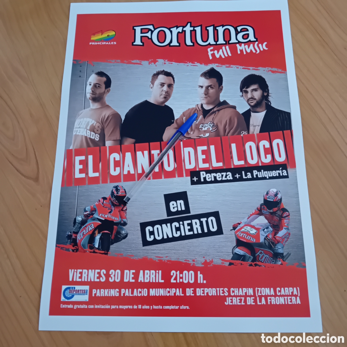 Carteles publicitarios: L&Aacute;MINA REPRODUCCI&Oacute;N ACTUAL CARTEL FORTUNA EL CANTO DEL LOCO. 2003