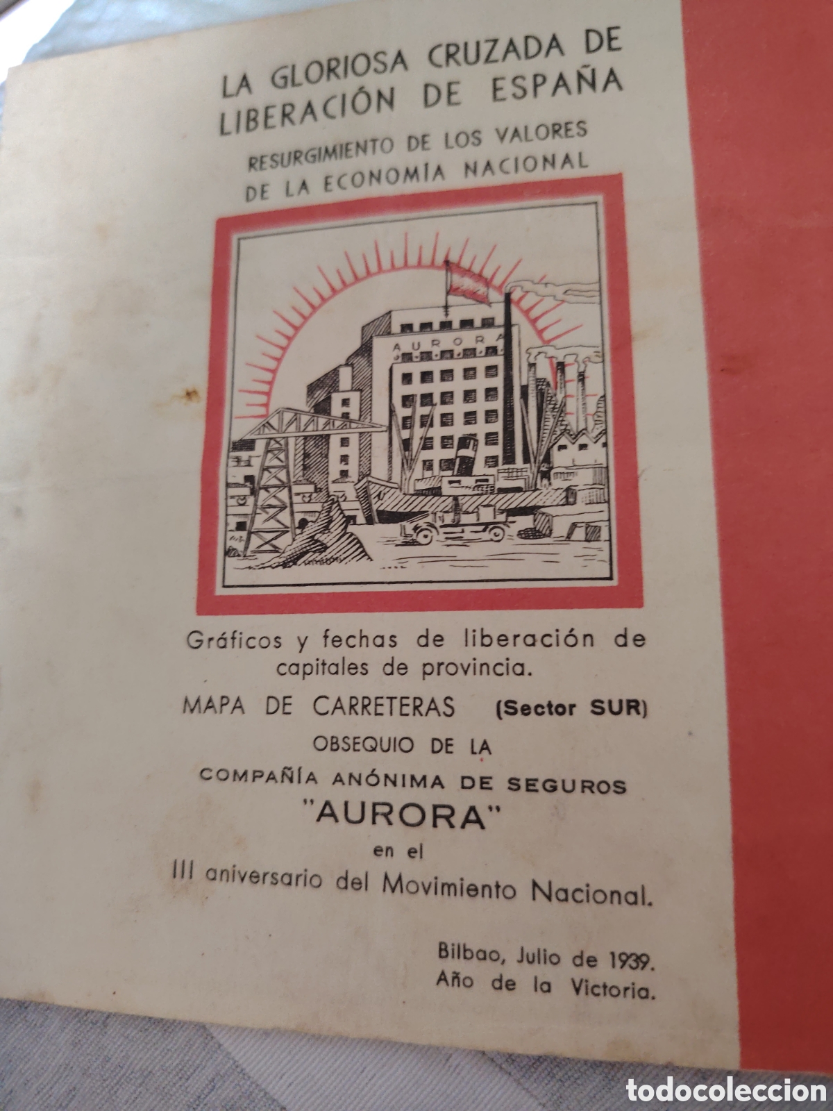 Carteles publicitarios: Compa&ntilde;&iacute;a an&oacute;nima de seguros AURORA. 1939 - Foto 7