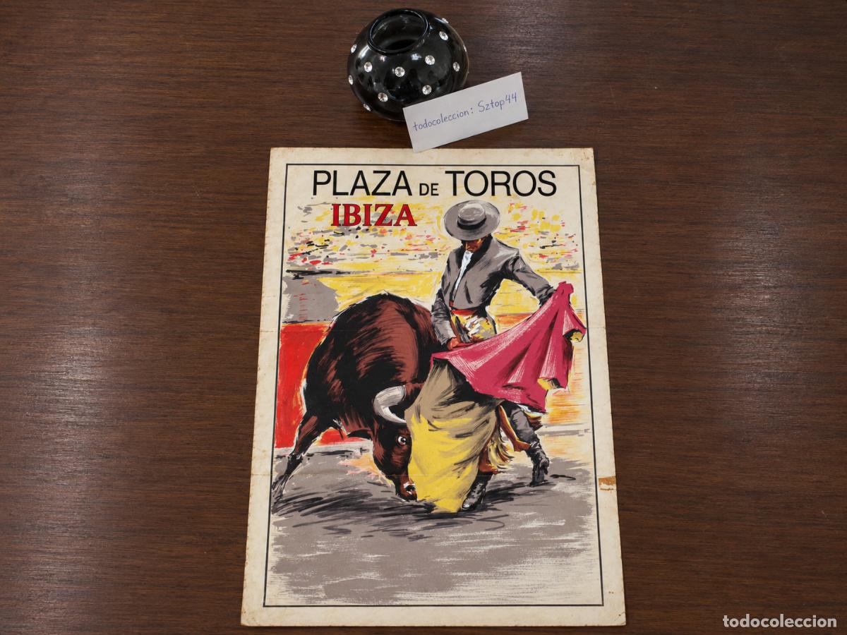 Carteles publicitarios: Antiguo Cartel Plaza de Toros Ibiza - Torero y Toro - &Eacute;poca A&ntilde;os 60 / 70