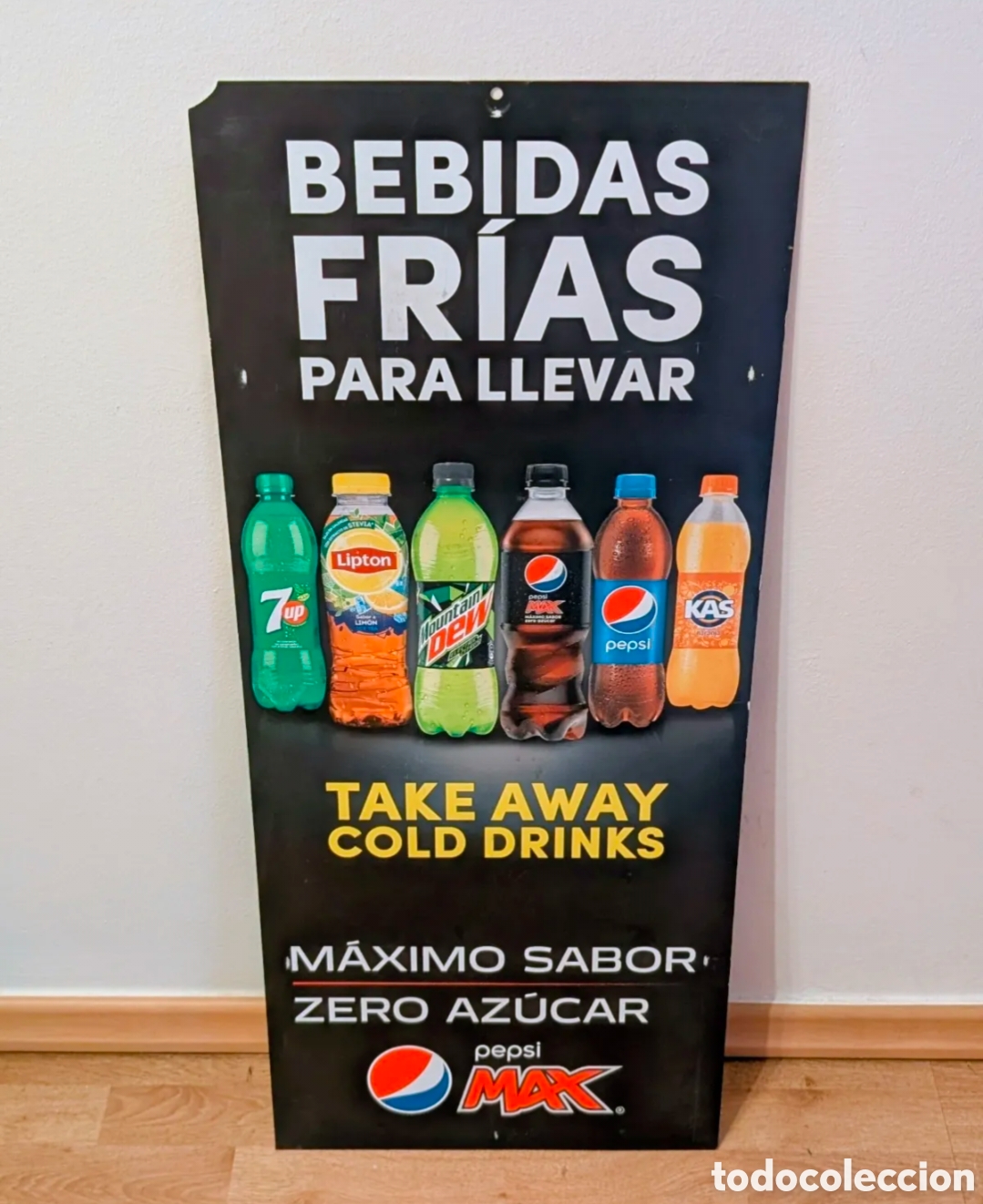 Carteles publicitarios: Cartel publicidad Bebidas. Pepsi, Kas, 7up, ...