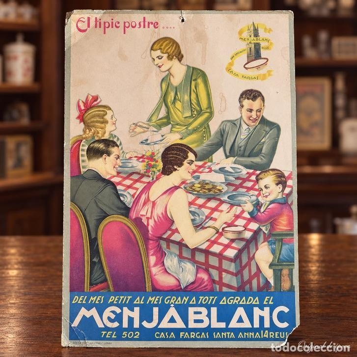 Carteles publicitarios: (PUB-261000)Menjablanc Casa Fargas Tipic postre de Reus Tarragona Cartel Publicitario Art Dec&oacute;.