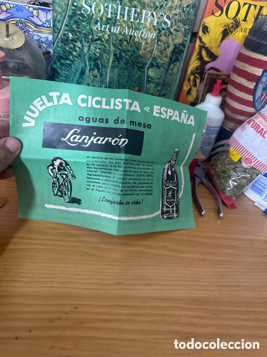 Carteles publicitarios: Antiguo papel publicitario de vuelta ciclista Espa&ntilde;a, 1961