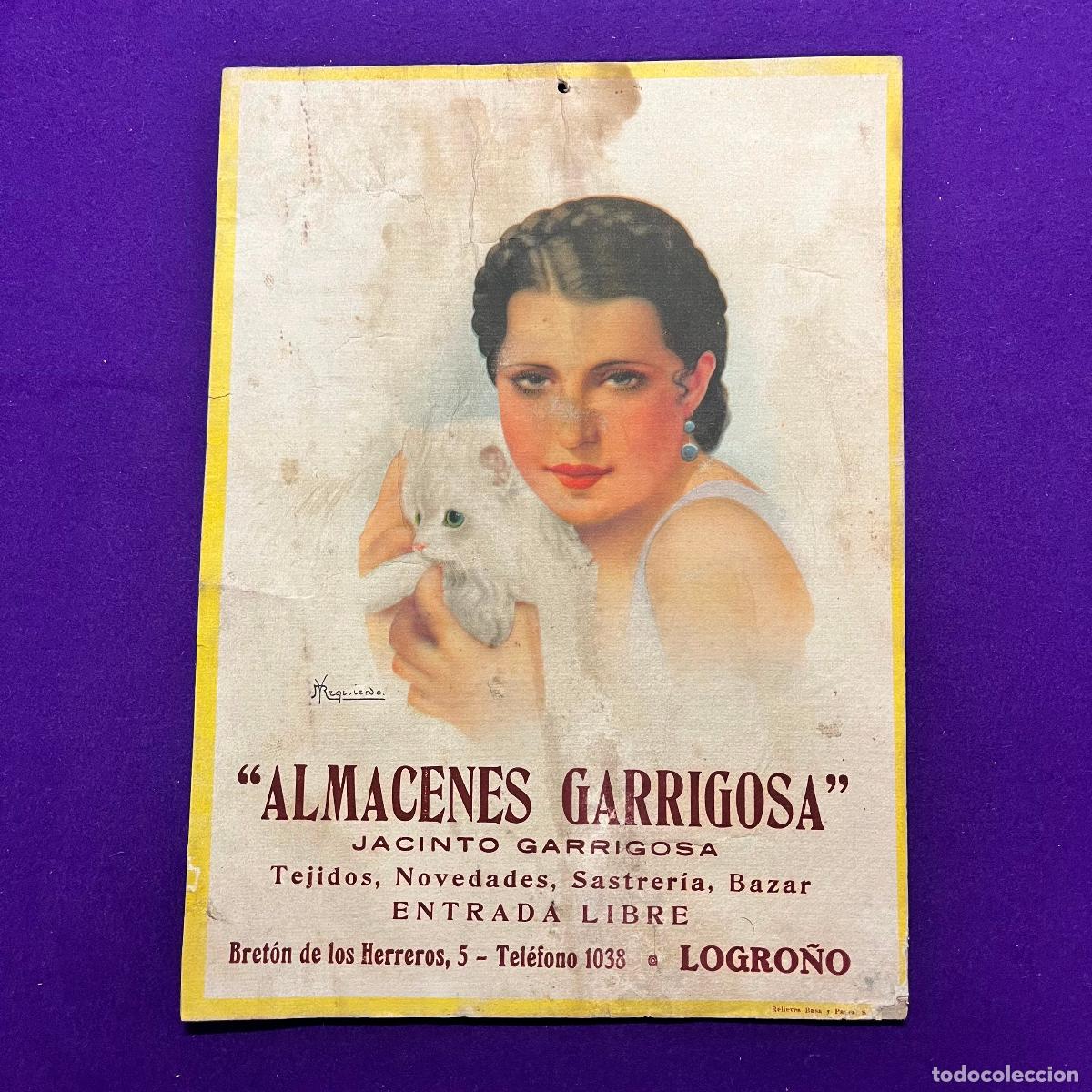 Affiches Publicitaires: CARTEL DE PUBLICIDAD ALMACENES GARRIGOSA. LOGRO&Ntilde;O. LA RIOJA. ORIGINAL.