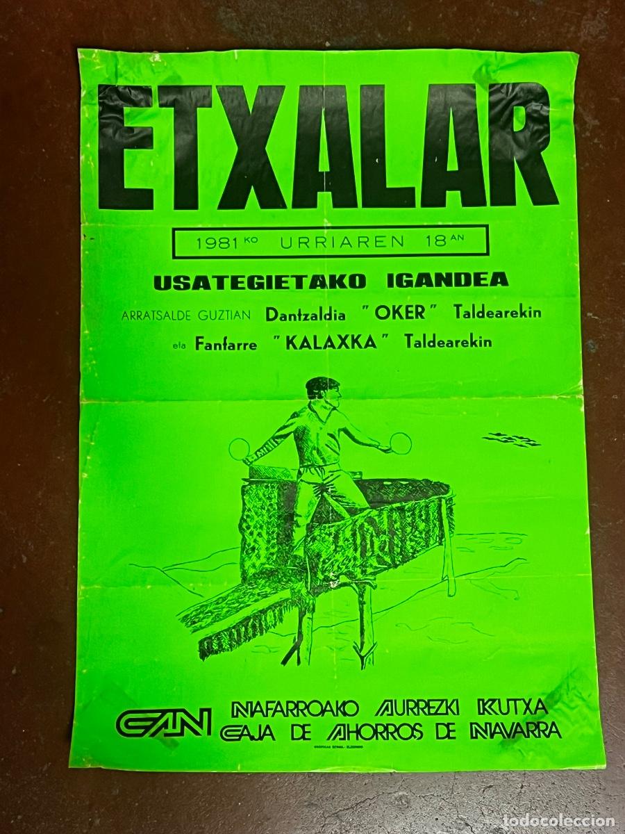 Carteles publicitarios: CARTEL PUBLICITARIO. ETXALAR. 1981. URRIAREN. USATEGIETAKO IGANDEA. CAJA AHORROS DE NAVARRA.