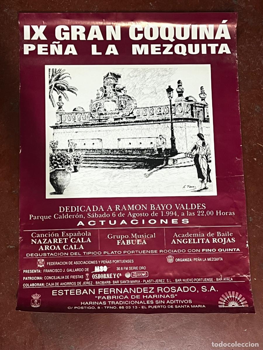 Carteles publicitarios: CARTEL PUBLICITARIO. IX GRAN COQUINA PE&Ntilde;A LA MEZQUITA. DEDICADA A RAMON BAYO VALD&Eacute;S.