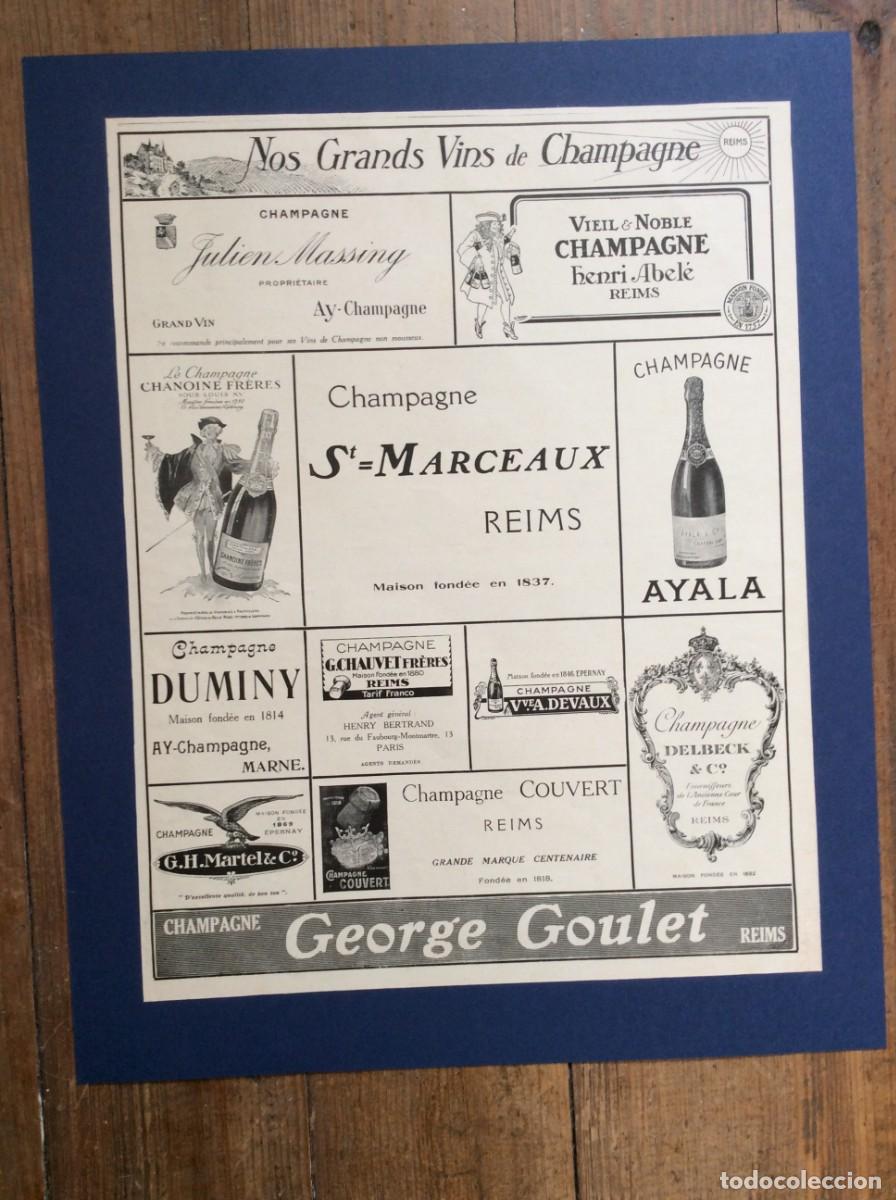 Carteles publicitarios: Publicidade original 1928 - Vinhos Champagne Reims