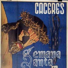 Carteles de Semana Santa: EXCEPCIONAL CARTEL DE CACERES, SEMANA SANTA 1963, ILUSTRADO POR F. MARTINEZ – MIDE 100 X 62 CMS.