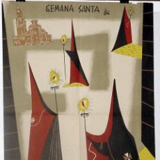 Carteles de Semana Santa: ANTIGUO CARTEL DE MURCIA, SEMANA SANTA 1957, ILUSTRADO POR T. EGEA AZCONA – MIDE 100 X 68 CMS.