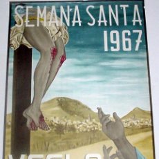 Carteles de Semana Santa: ANTIGUO CARTEL DE YECLA, MURCIA, SEMANA SANTA 1967, ILUSTRADO POR J. NAVARRO – MIDE 70 X 49 CMS.