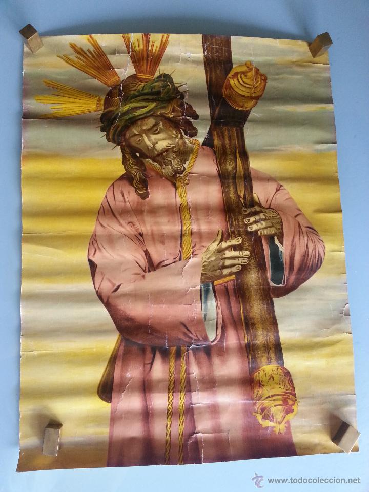 Carteles de Semana Santa: ANTIGUA LAMINA DEL GRAN PODER DE SEVILLA EN CROMO POSTAL - Foto 1