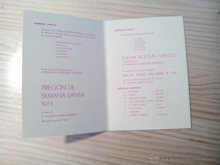 Carteles de Semana Santa: Programa Preg&oacute;n de Semana Santa de &Uacute;beda (Ja&eacute;n) 1973 - Foto 2