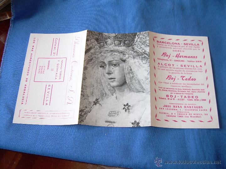 Carteles de Semana Santa: TRIPTICO PROGRAMA DE SEMANA SANTA CON IMAGEN DE LA ESPERANZA MACARENA - 1960 - Foto 1