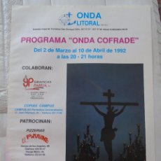 Affiches de Semaine Sainte: POSTER CARTEL RELIGIOSO SEMANA SANTA DE MÁLAGA. 45 X 64 CM. TORREMOLINOS 1992. 47. Lote 50448592