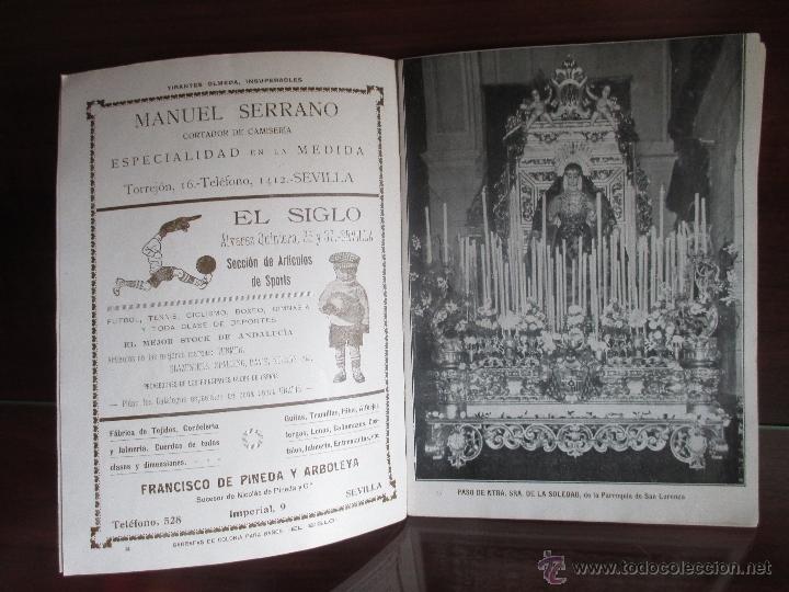 Carteles de Semana Santa: SEMANA SANTA SEVILLA 1927. EL SIGLO. PROGRAMA - Foto 3