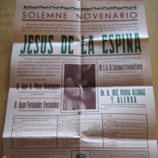 Carteles de Semana Santa: BADAJOZ 1956 - CARTEL DE CULTOS COFRADIA JESUS DE LA ESPINA - SOLEMNE NOVENARIO - MIDE 48X33