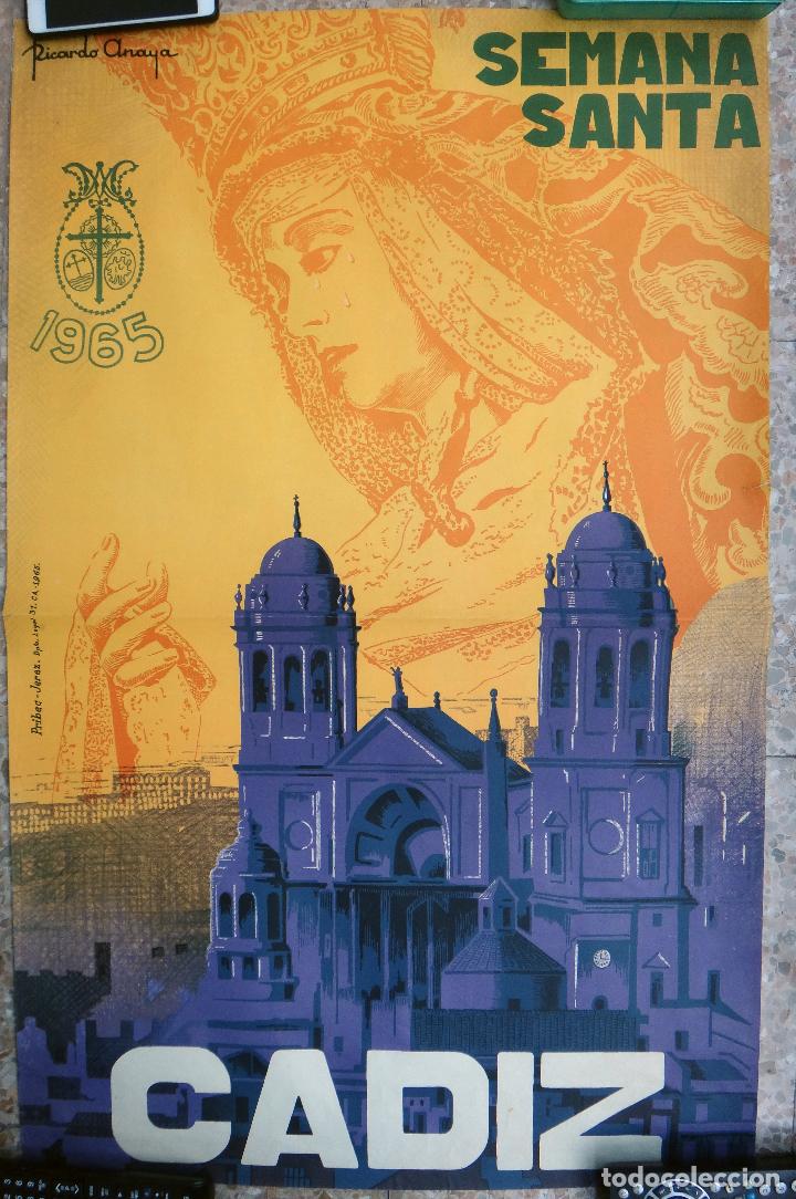 Carteles de Semana Santa: CARTEL SEMANA SANTA CADIZ 1965 RICARDO ANAYA ORIGINAL 3P