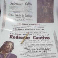 Carteles de Semana Santa: SOLEMNE CULTOS STMO.CRISTO DE SANTIAGO Y SOLEMNE TRIDUO REDENTOR CAUTIVO.UTRERA.SEVILLA 1997. Lote 116300307