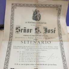 Carteles de Semana Santa: CARTEL CONVOCATORIA ESCLAVITUD SEÑOR SAN JOSE - CADIZ AÑO 1887 - MEDIDA 44X31 CM