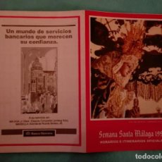 Carteles de Semana Santa: -47067 ITINERARIO Y HORARIOS SEMANA SANTA DE MALAGA, AÑO 1999, VIRGEN, PUBLICIDAD BANCO HERRERO