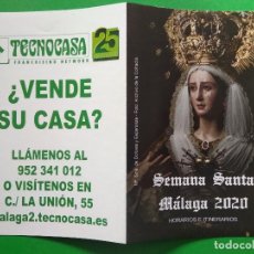 Carteles de Semana Santa: ITINERARIO Y HORARIO DE SEMANA SANTA EN MALAGA AÑO 2020. Lote 246280330