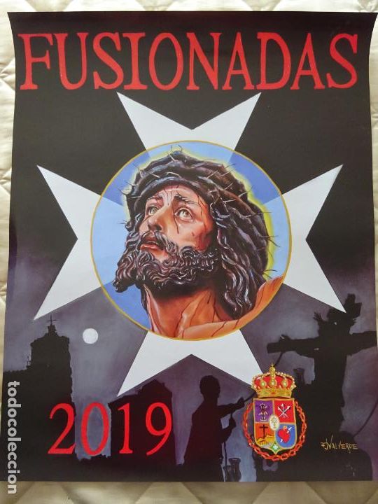 Holy Week Posters : POSTER CARTEL RELIGIOSO SEMANA SANTA M&Aacute;LAGA. A&Ntilde;O 2019. HERMANDADES FUSIONADAS 60CM 13