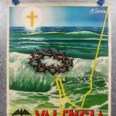 Carteles de Semana Santa: CARTEL SEMANA SANTA MARINERA - VALENCIA - LITOGRAFIA - AÑO 1961 - ILUSTRADOR A. CABRERA. Lote 333140773