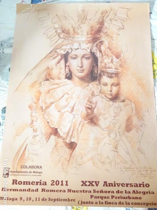 Cartazes da Semana Santa: POSTER CARTEL RELIGIOSO SEMANA SANTA M&Aacute;LAGA. 2011 HERMANDAD ROMER&Iacute;A NTRA SRA ALEGR&Iacute;A. 69CM. 86