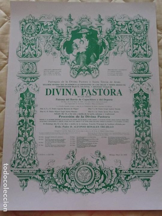 Affiches de Semaine Sainte: POSTER CARTEL RELIGIOSO SEMANA SANTA M&Aacute;LAGA. A&Ntilde;O 2006 CONGREGACI&Oacute;N DIVINA PASTORA. 67CM 38