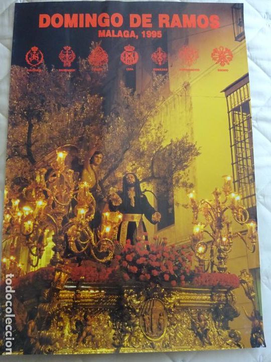 Affiches de Semaine Sainte: POSTER CARTEL RELIGIOSO SEMANA SANTA M&Aacute;LAGA. 1995 DOMINGO RAMOS ARCHICOFRAD&Iacute;A DEL HUERTO. 69CM. 3